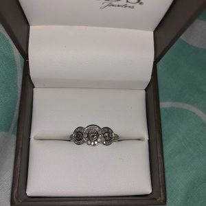 Champagne Diamond today tomorrow forever ring.